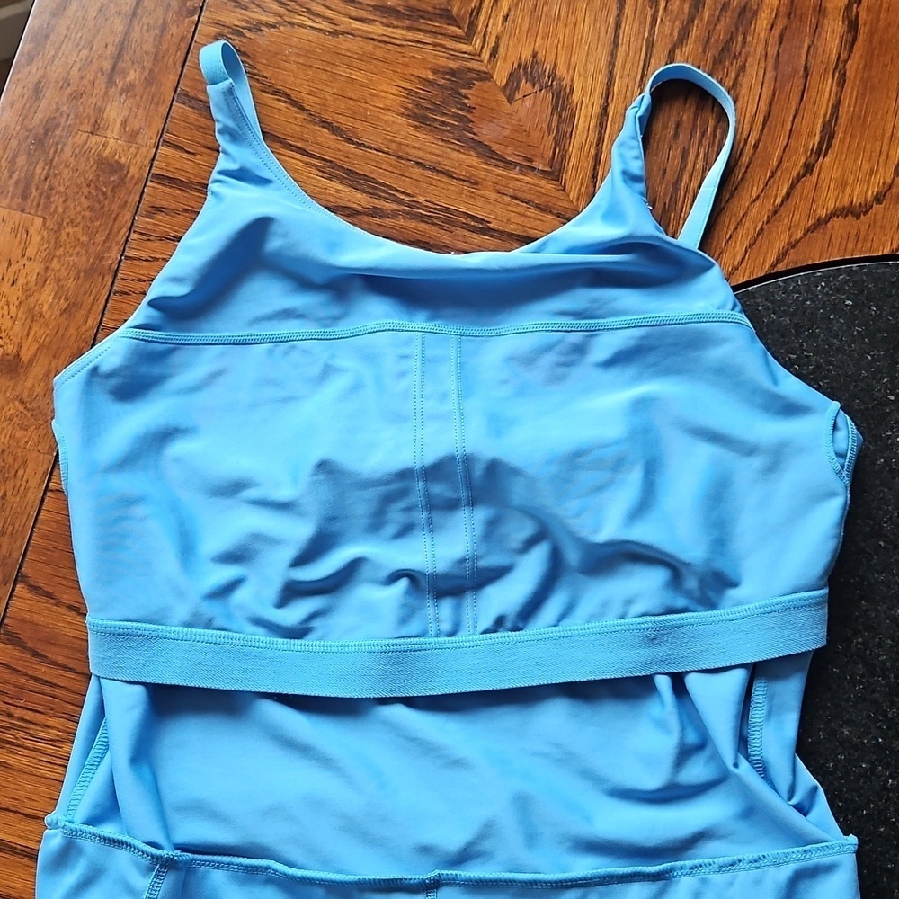 Calvin Klein Blue Performance Stretch Built In Shorts Dress L - Picture 10 of 16